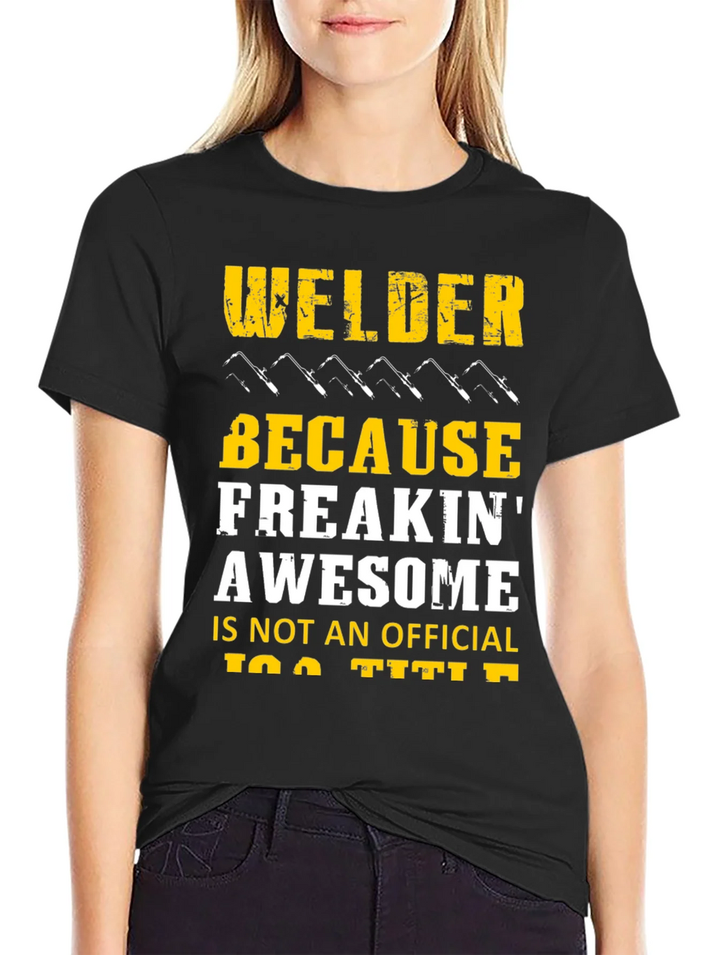 Welder Freakin Awesome Black Graphic T-Shirt product image 2