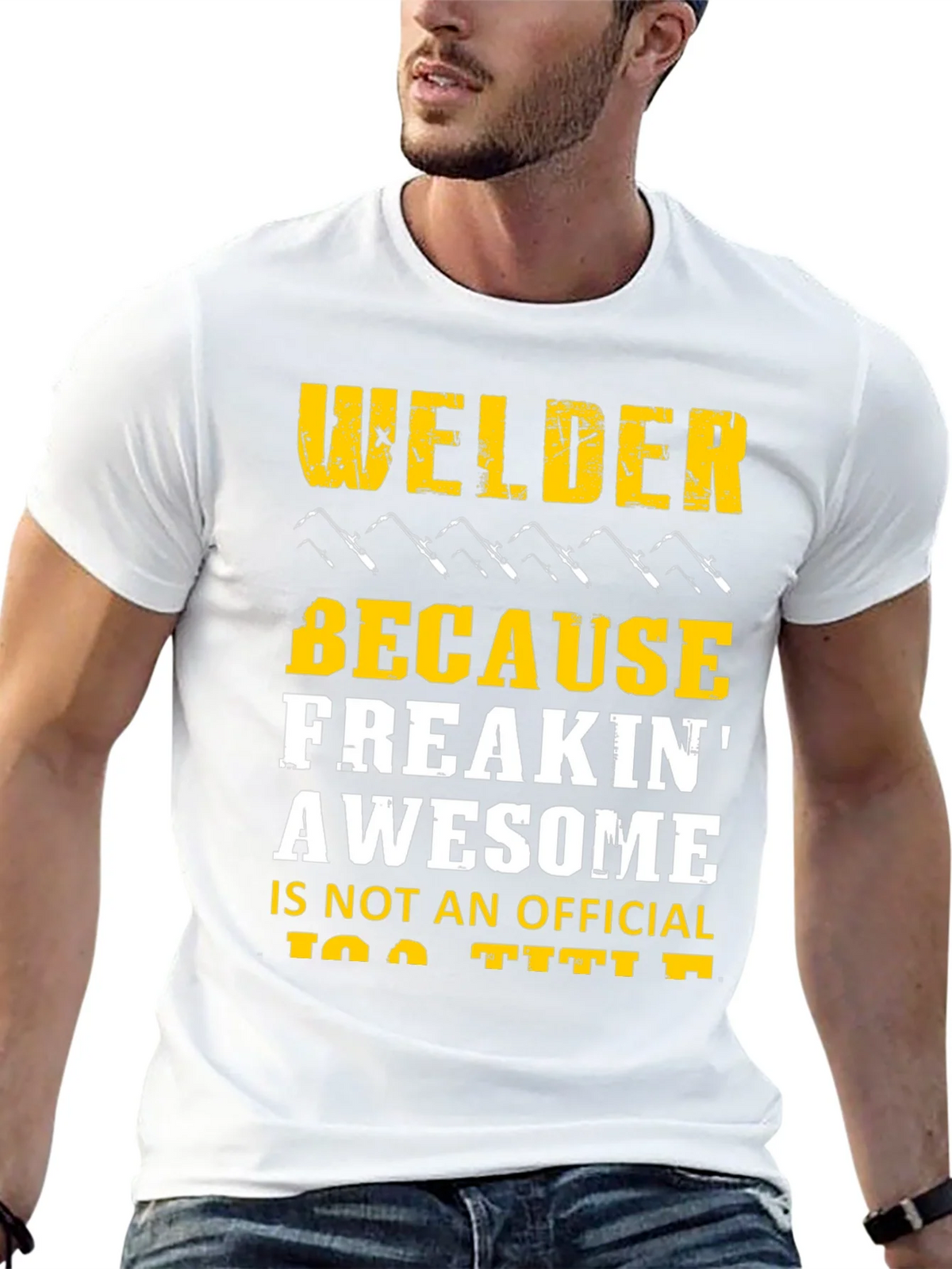 Welder Freakin Awesome Black Graphic T-Shirt product image 12