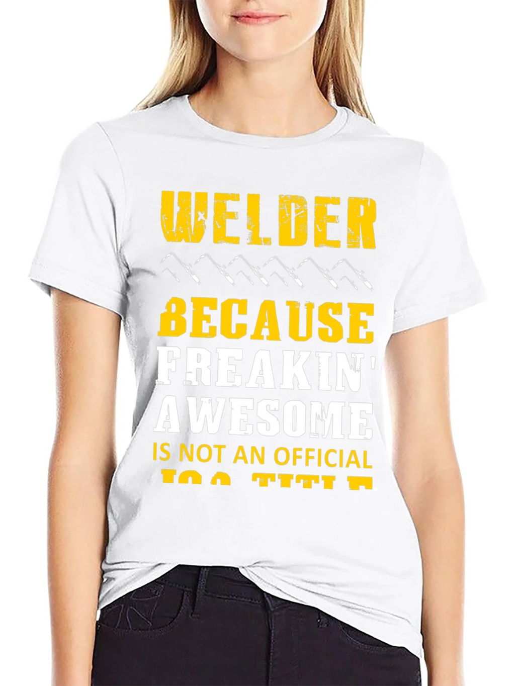 Welder Freakin Awesome Black Graphic T-Shirt product image 8