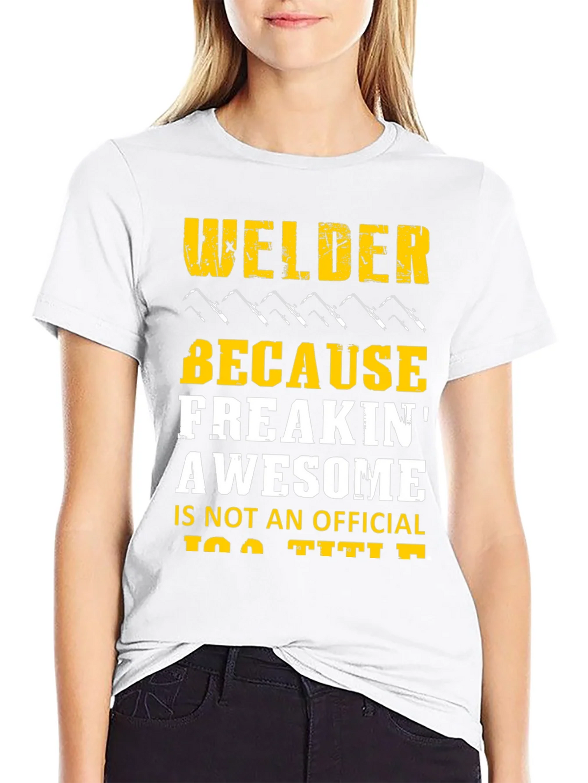 Welder Freakin Awesome Black Graphic T-Shirt product image 8