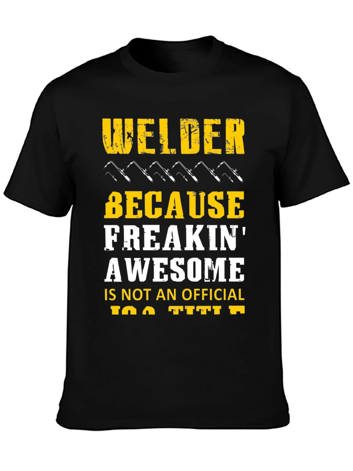 Welder Freakin Awesome Black Graphic T-Shirt product image 3
