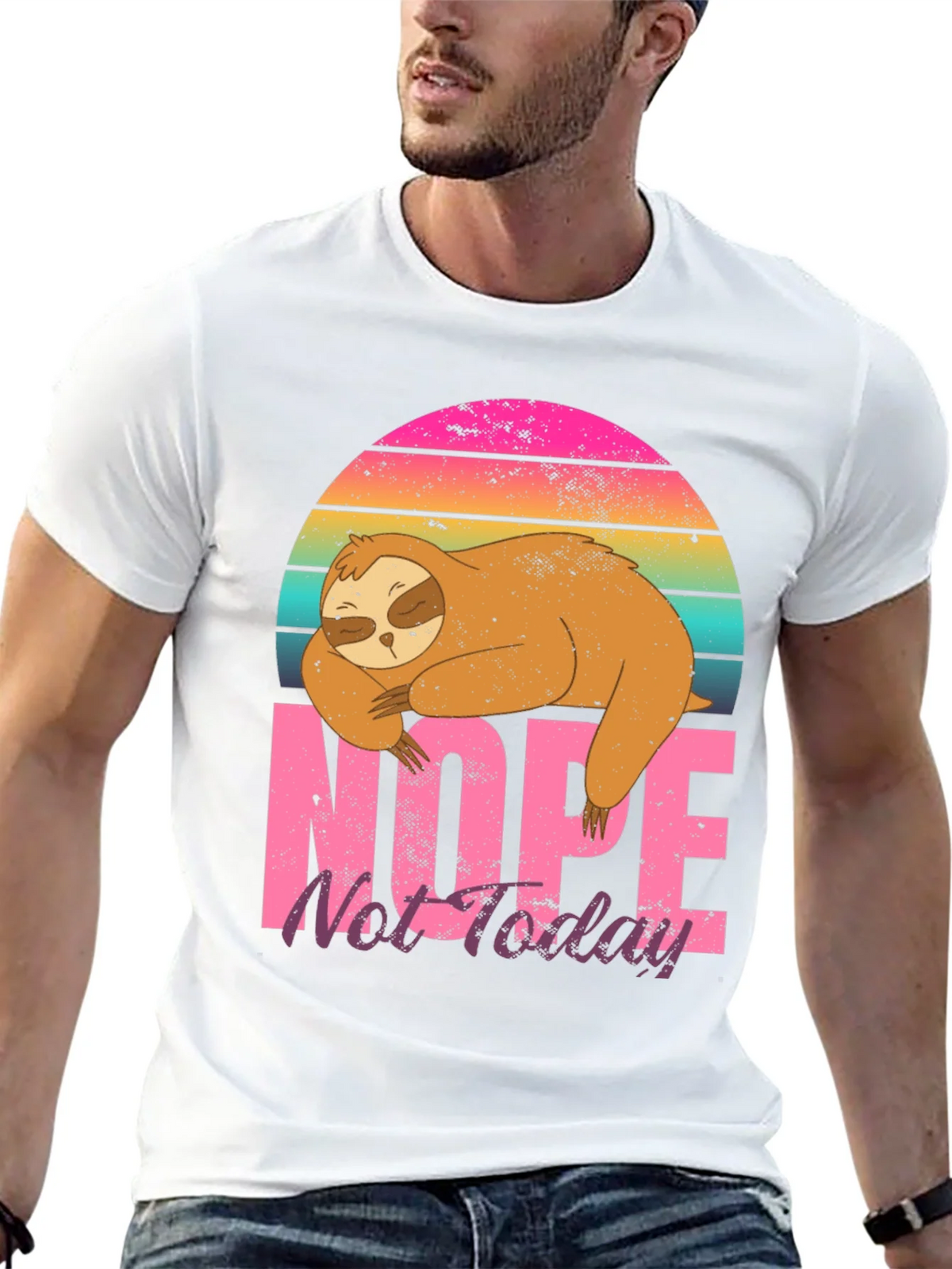 Nope Not Today Sloth Graphic T-Shirt product image 12