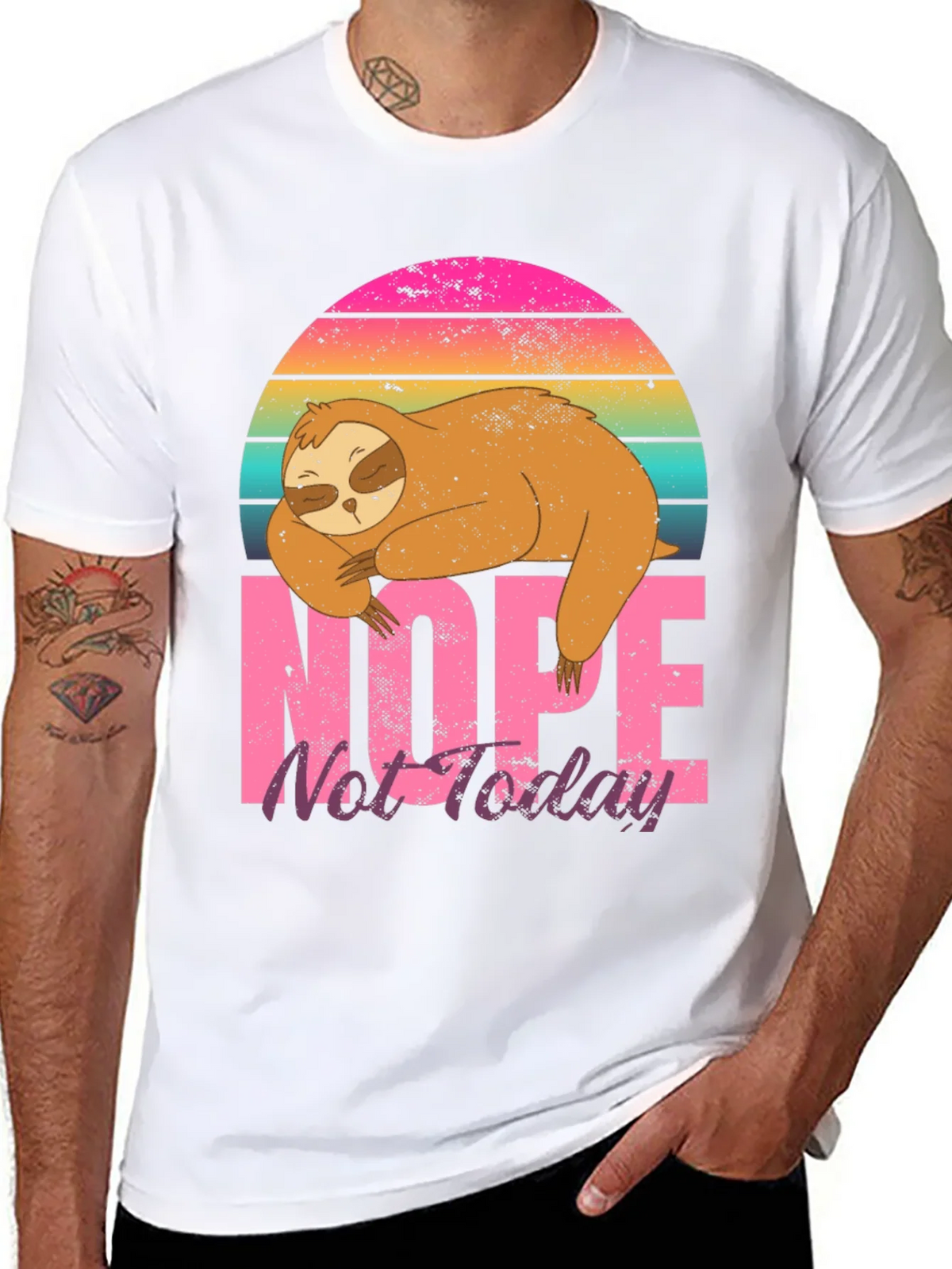 Nope Not Today Sloth Graphic T-Shirt product image 7
