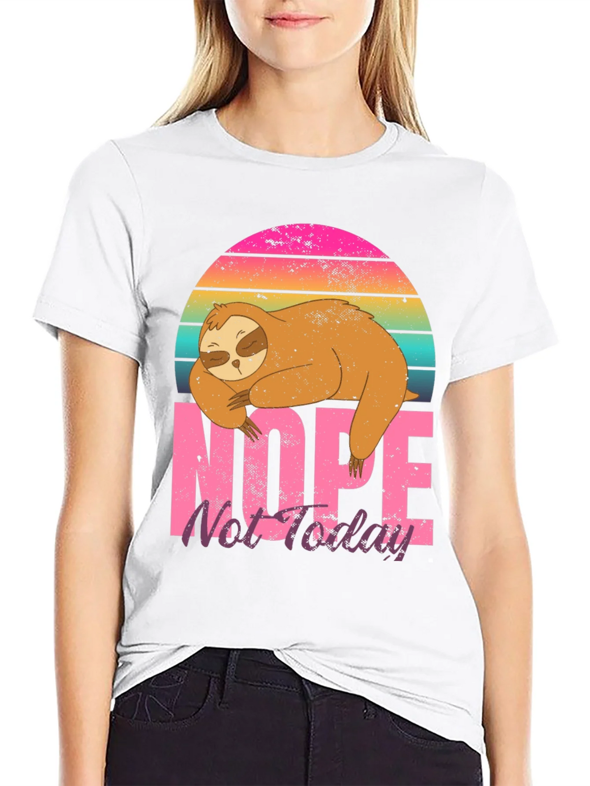Nope Not Today Sloth Graphic T-Shirt product image 8