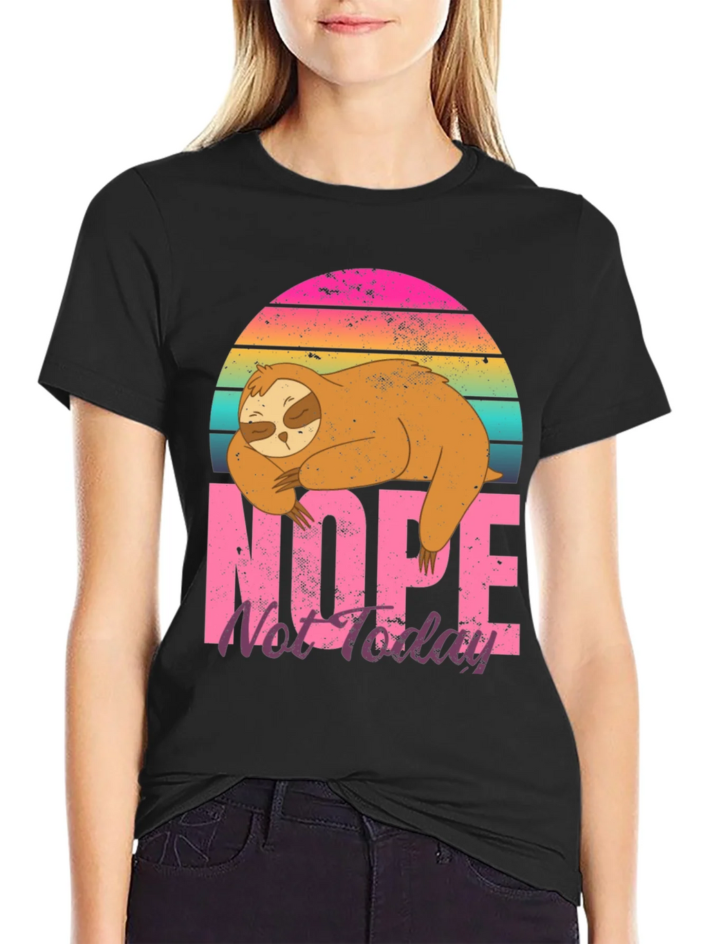 Nope Not Today Sloth Graphic T-Shirt product image 2
