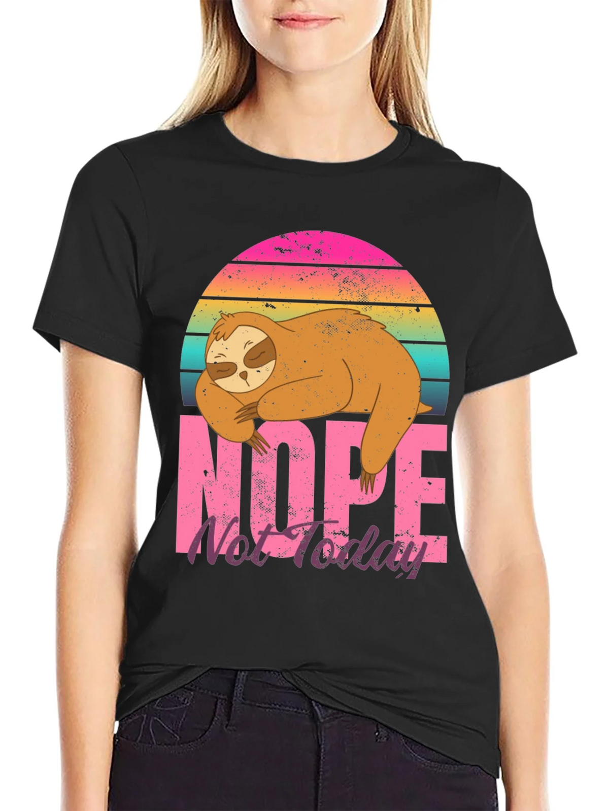 Nope Not Today Sloth Graphic T-Shirt product image 2