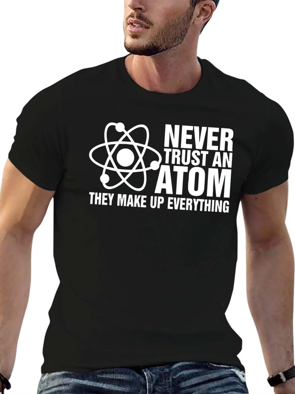 Never Trust an Atom Graphic Tee - Funny Science Shirt product image 6