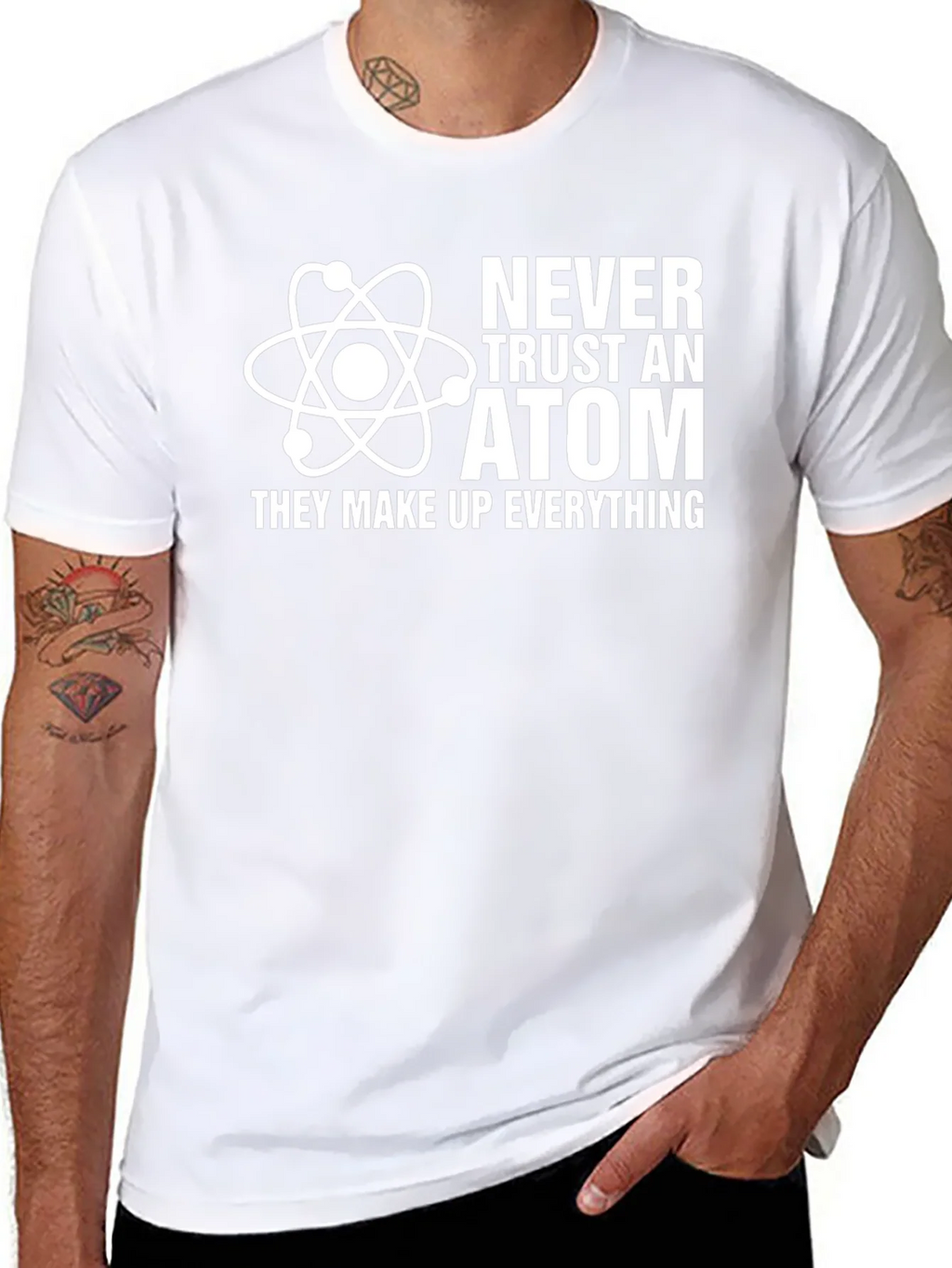Never Trust an Atom Graphic Tee - Funny Science Shirt product image 7
