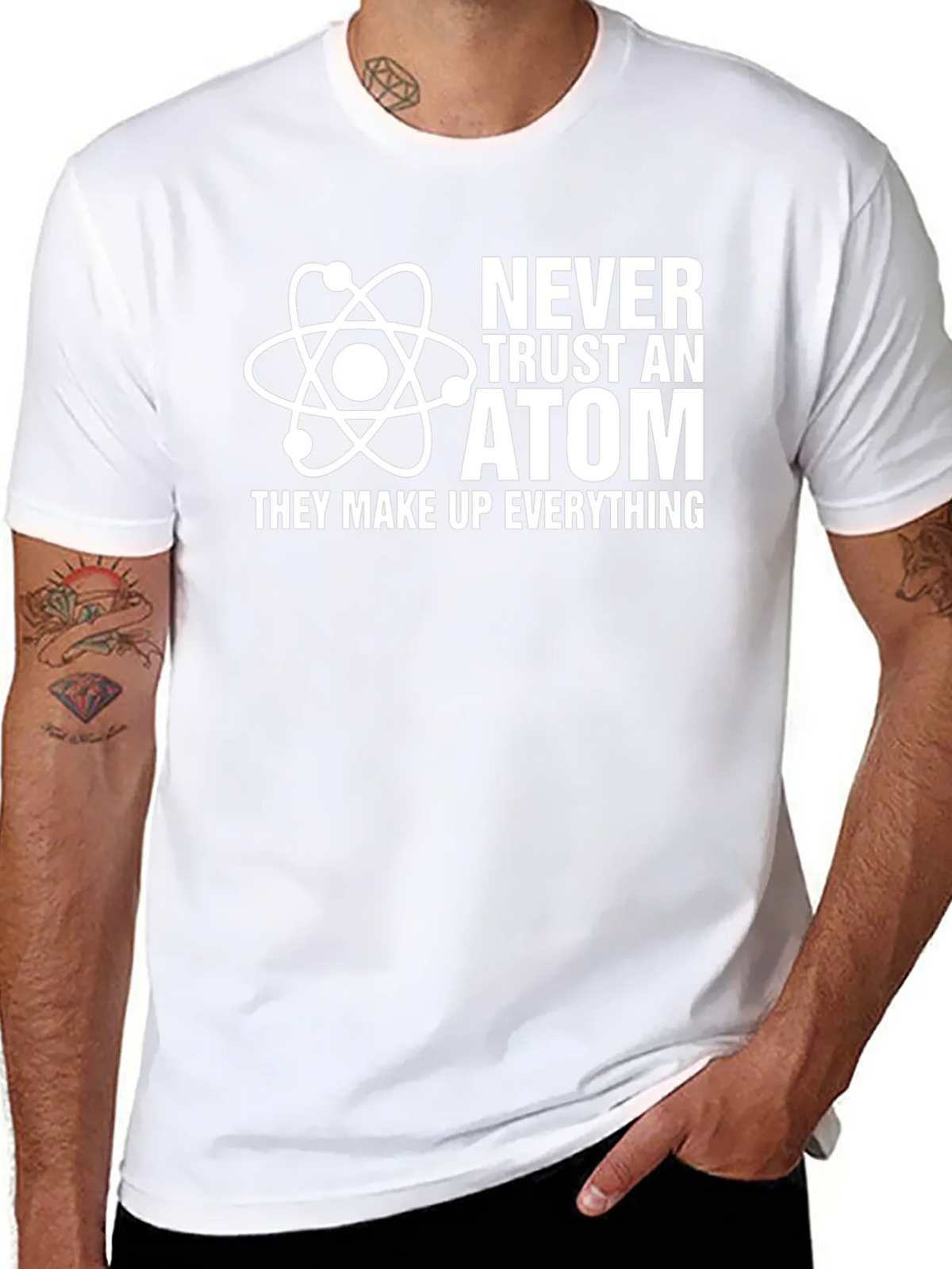 Never Trust an Atom Graphic Tee - Funny Science Shirt product image 7