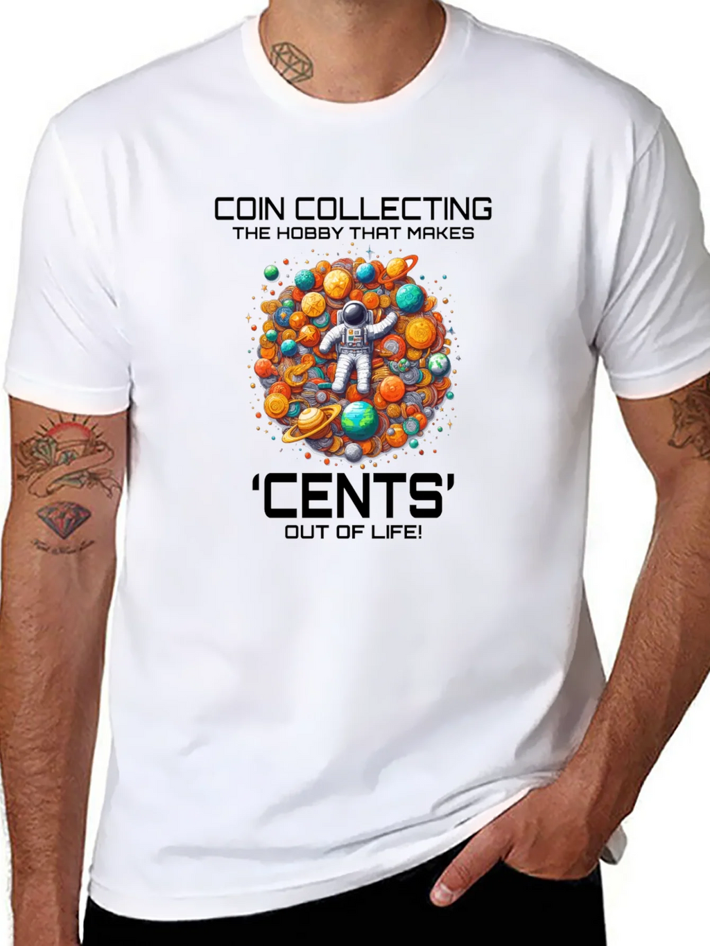 Coin Collecting Hobby T-Shirt - Space Cents product image 3