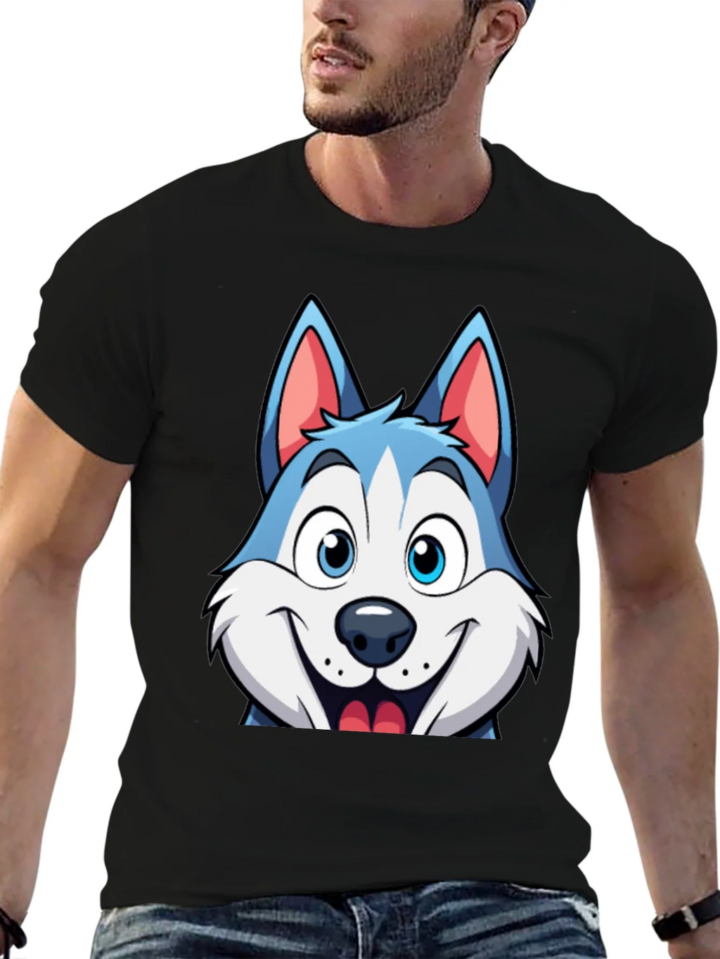 Cartoon Husky Graphic Tee - Soft Cotton Blend product image 6