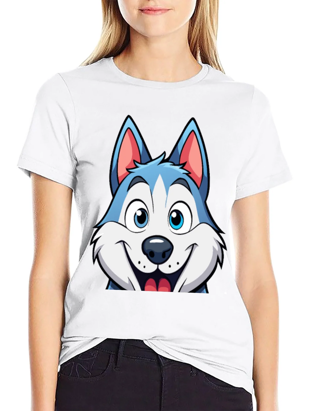 Cartoon Husky Graphic Tee - Soft Cotton Blend product image 8