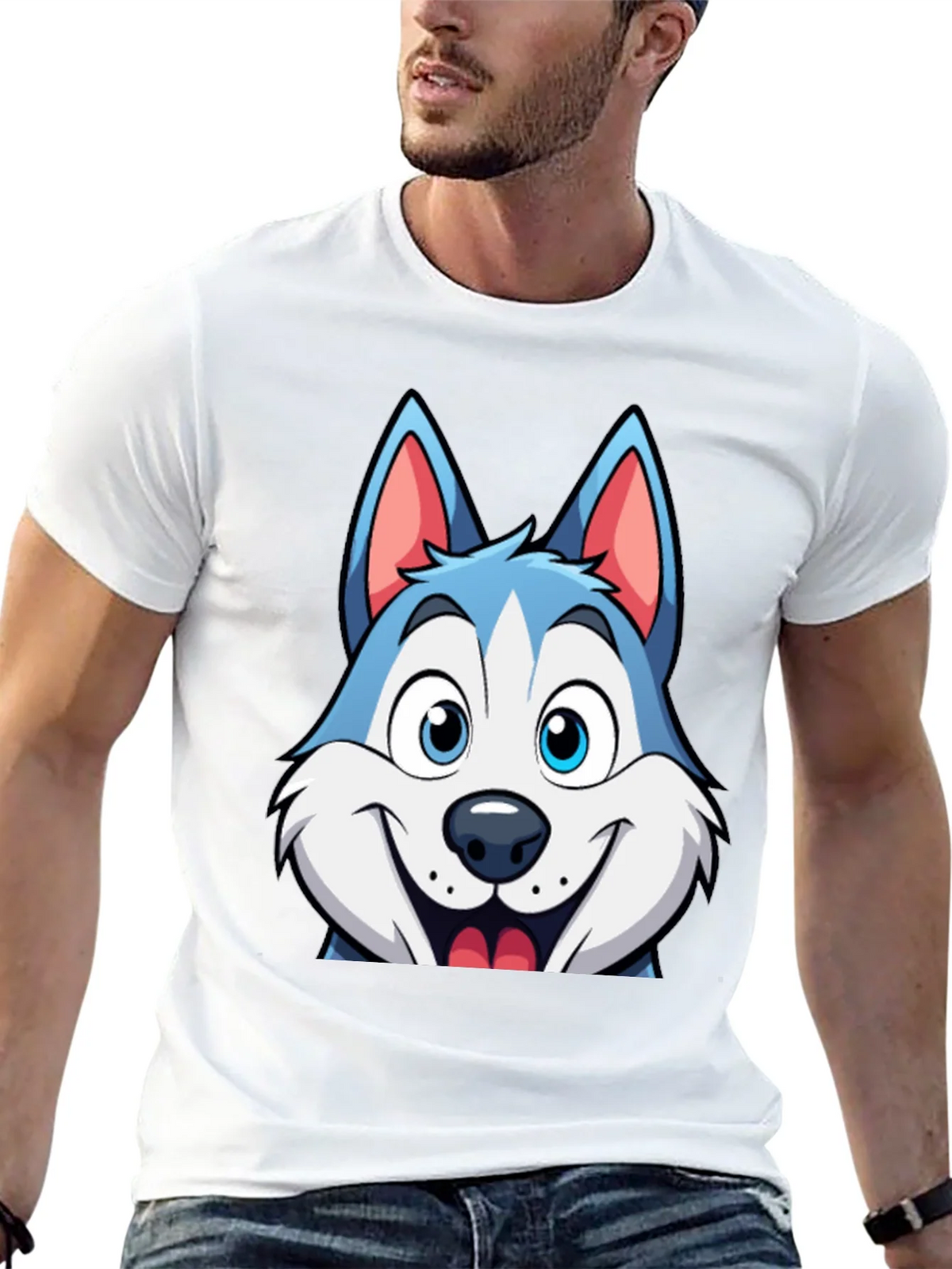 Cartoon Husky Graphic Tee - Soft Cotton Blend product image 12