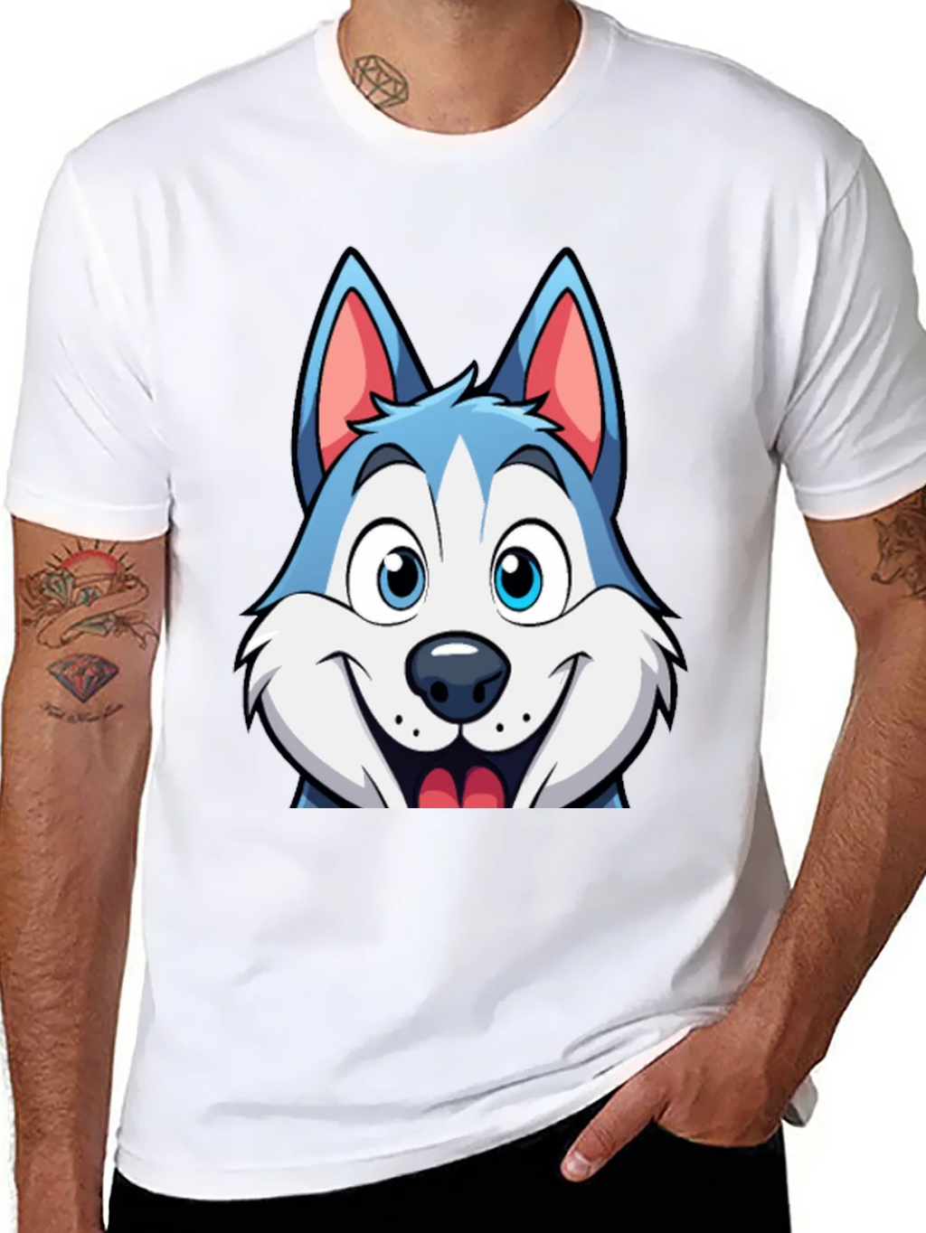 Cartoon Husky Graphic Tee - Soft Cotton Blend product image 7