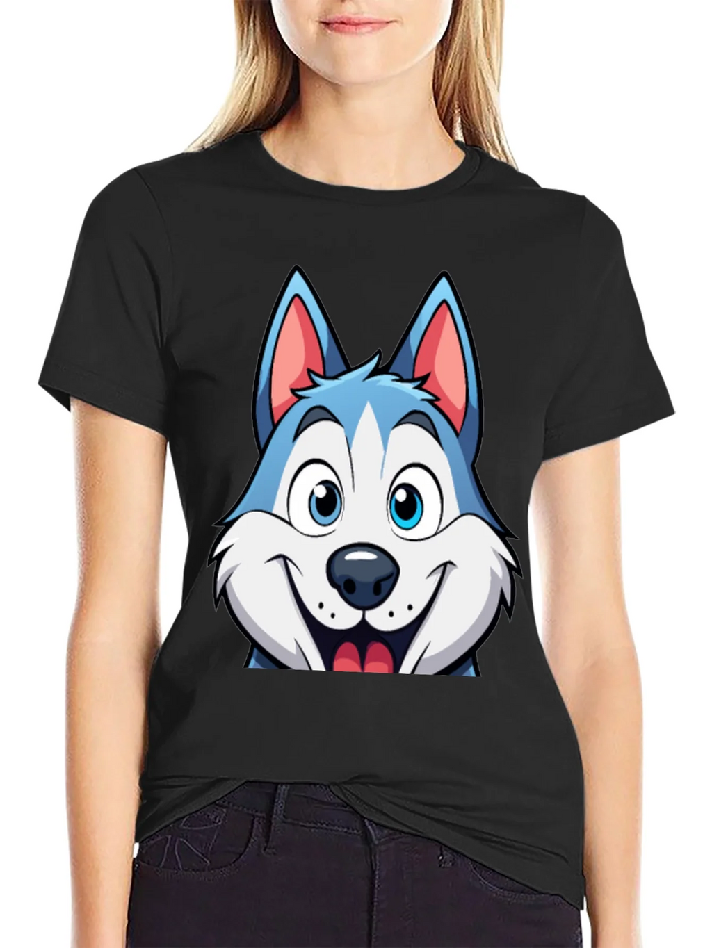 Cartoon Husky Graphic Tee - Soft Cotton Blend product image 2