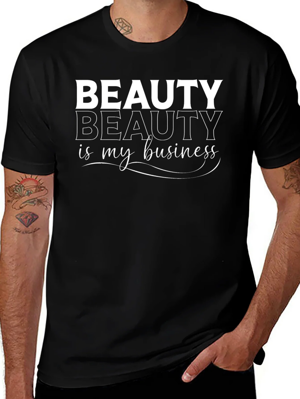 Beauty is My Business Graphic T-Shirt - Black product image 1