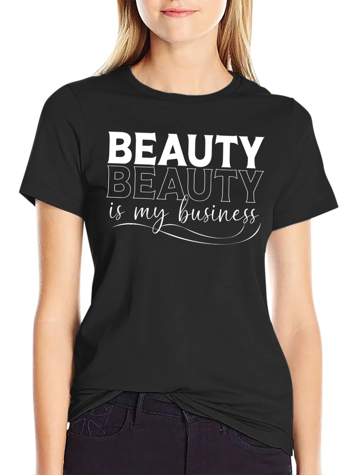 Beauty is My Business Graphic T-Shirt - Black product image 2