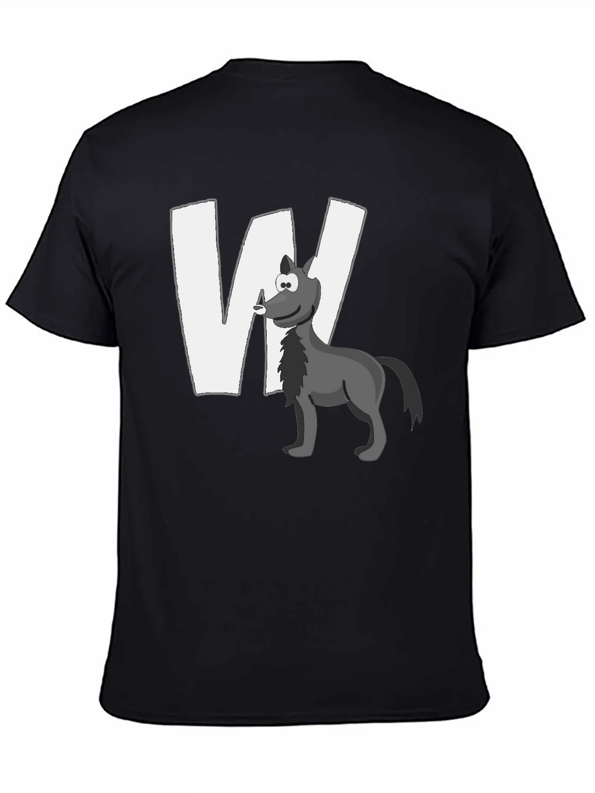Wolf Cartoon Graphic Black T-Shirt product image 4
