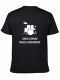 Save a Drum Bang a Drummer Black T-Shirt product image 1