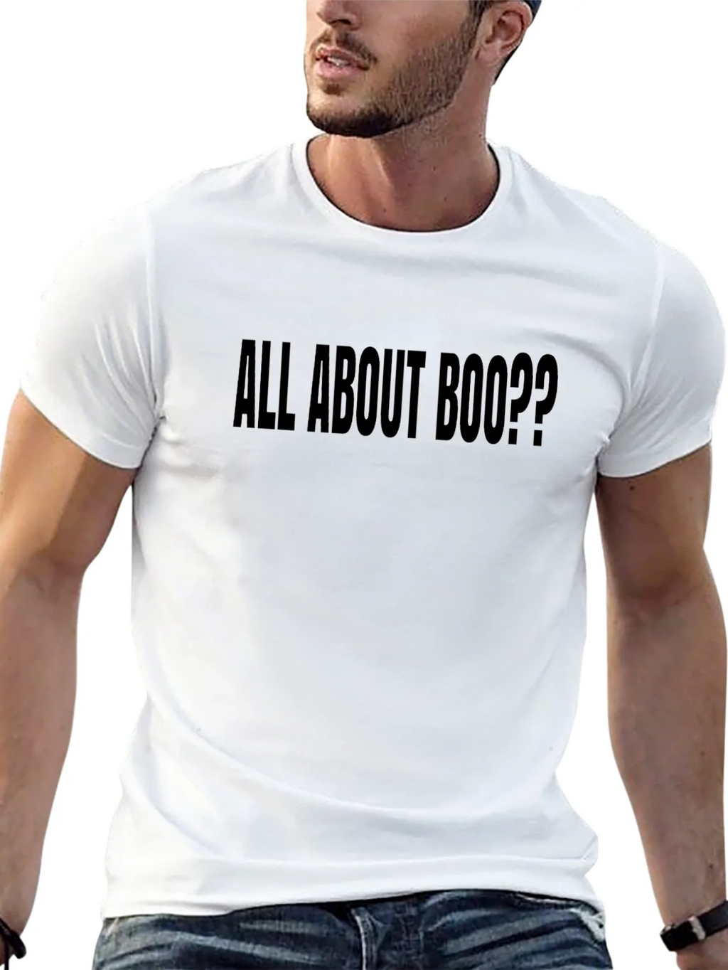 All About Boo?? Mens Black Graphic T-Shirt product image 6