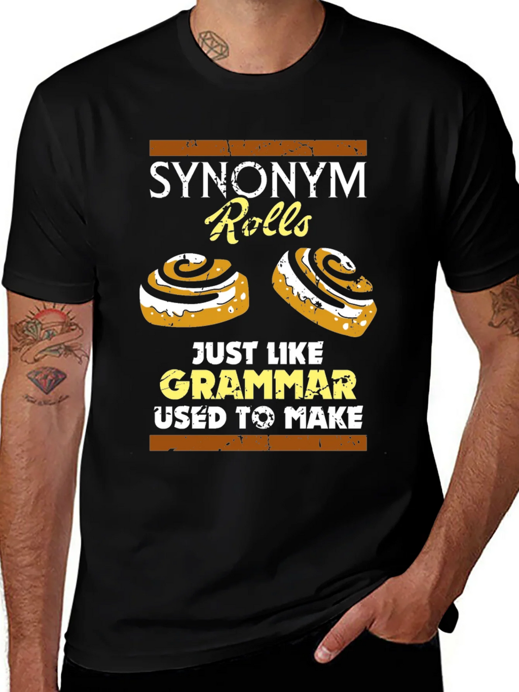 Synonym Rolls T-Shirt: Grammar Joke Tee product image 1