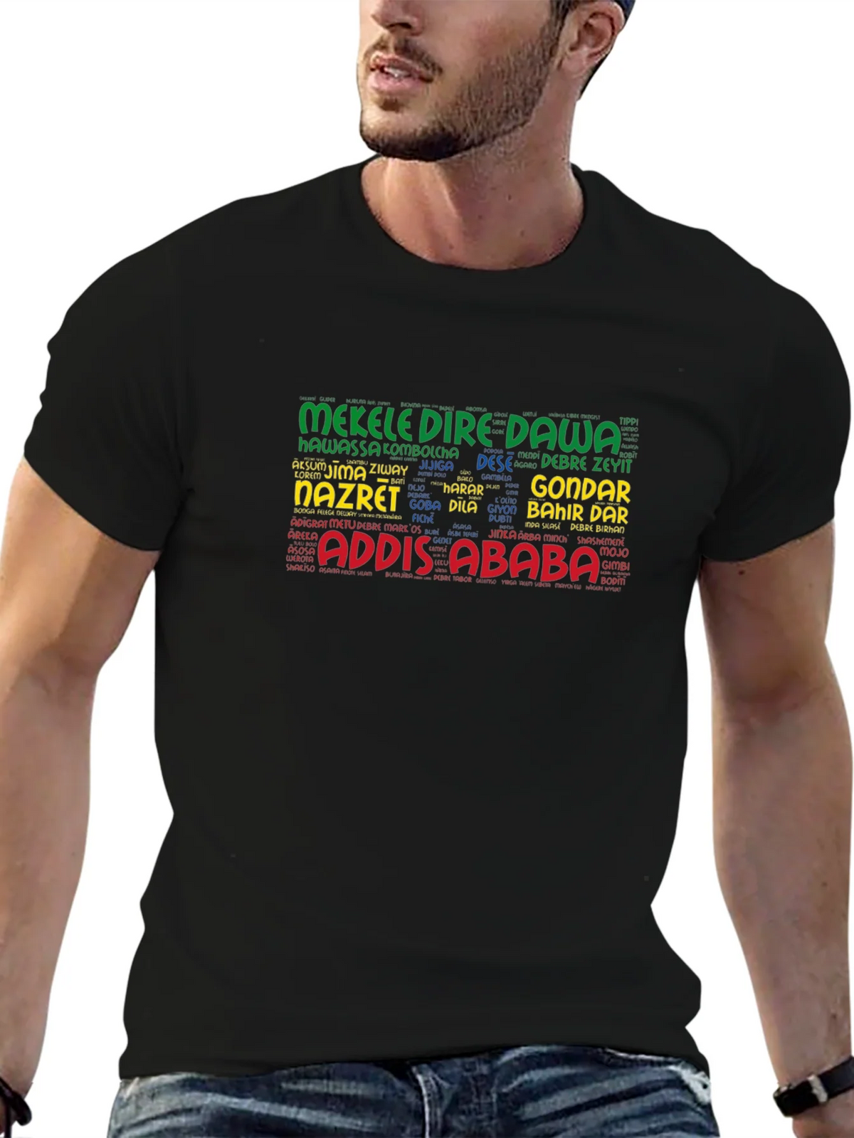 Ethiopian Cities Word Art T-Shirt product image 2
