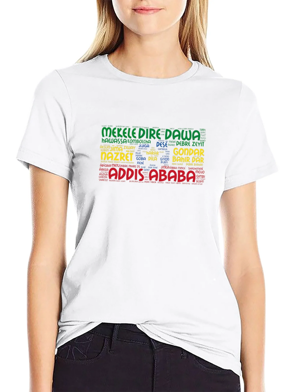 Ethiopian Cities Word Art T-Shirt product image 3
