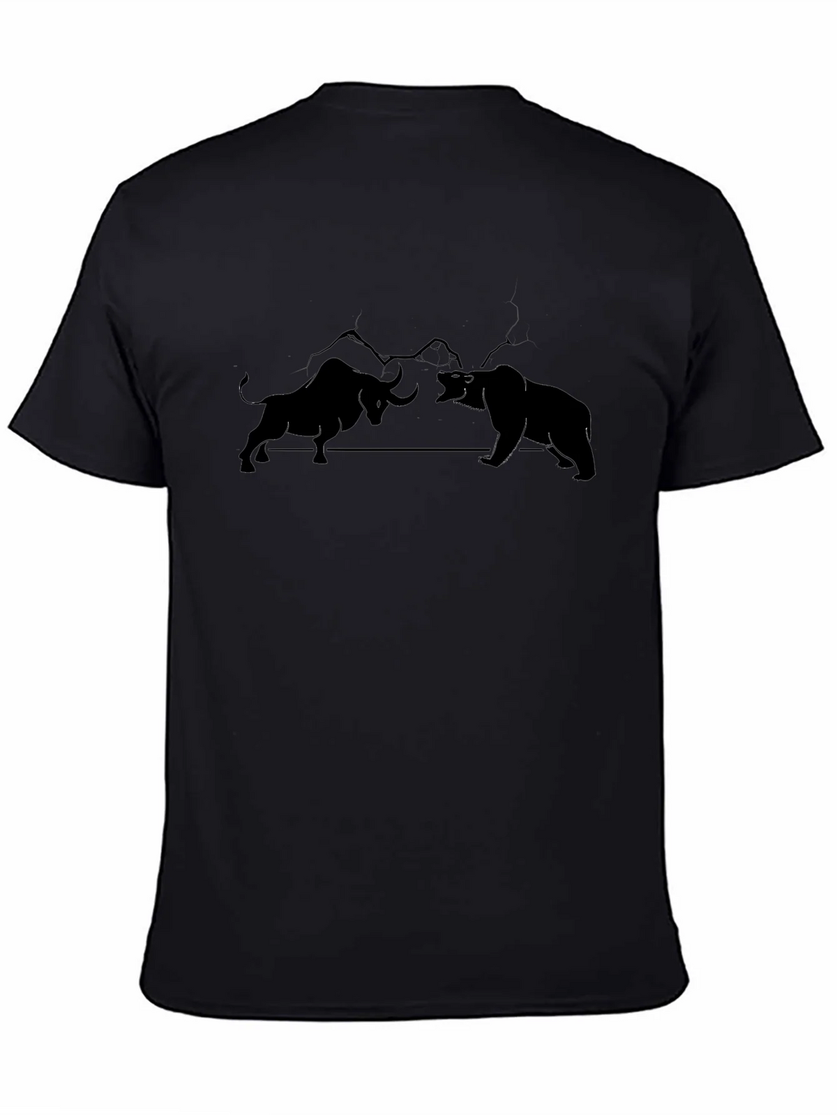 Bull vs Bear Black T-Shirt - Stock Market Design product image 4