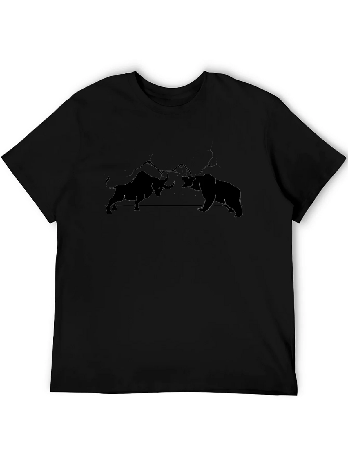 Bull vs Bear Black T-Shirt - Stock Market Design product image 5