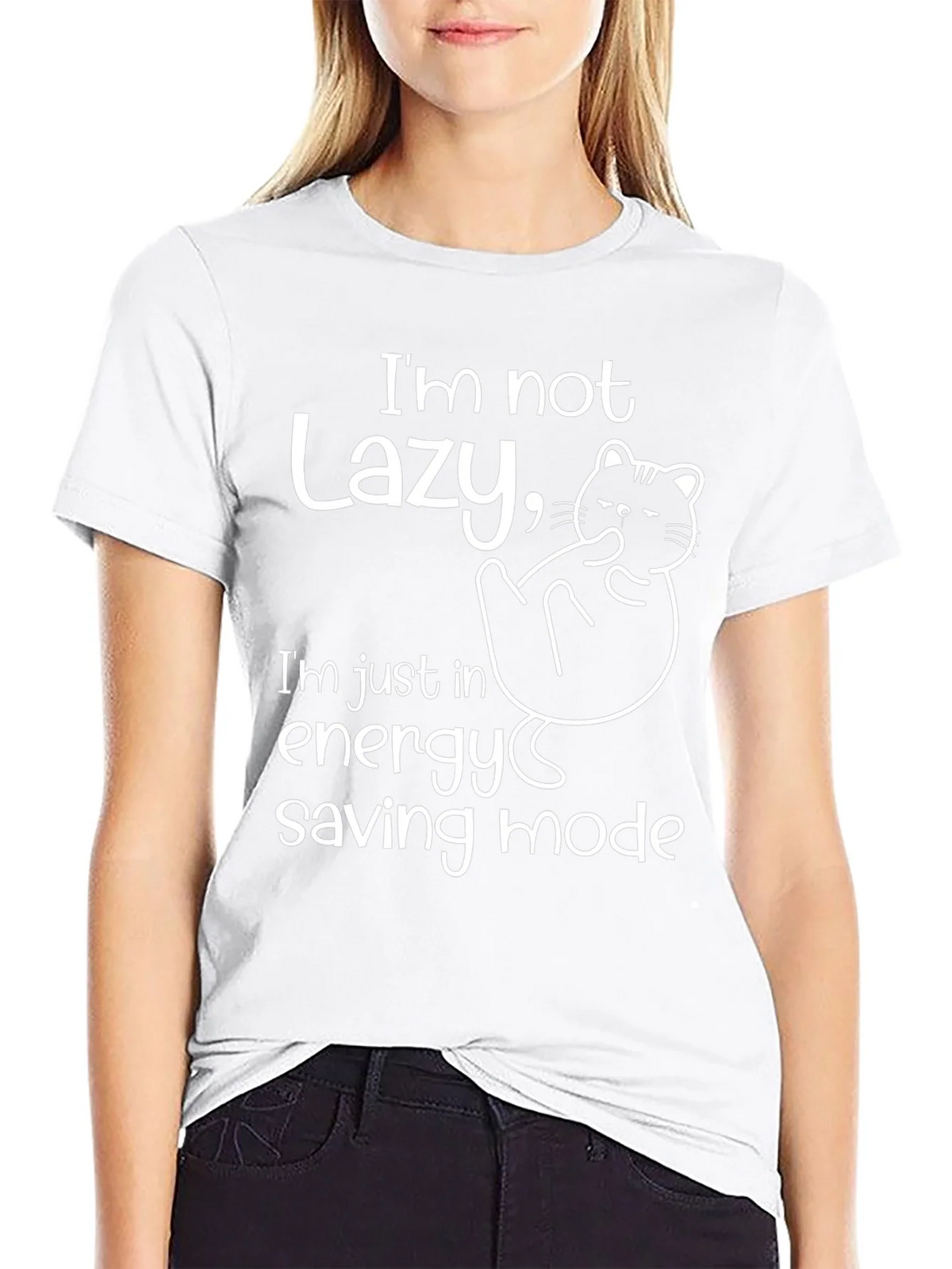 Lazy Cat Energy Saving Mode T-Shirt product image 8
