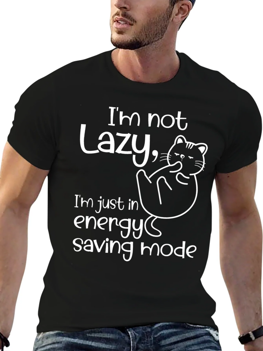 Lazy Cat Energy Saving Mode T-Shirt product image 6