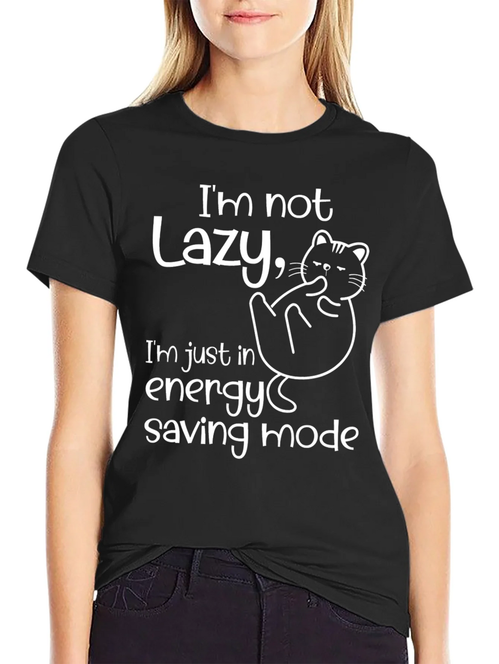 Lazy Cat Energy Saving Mode T-Shirt product image 2