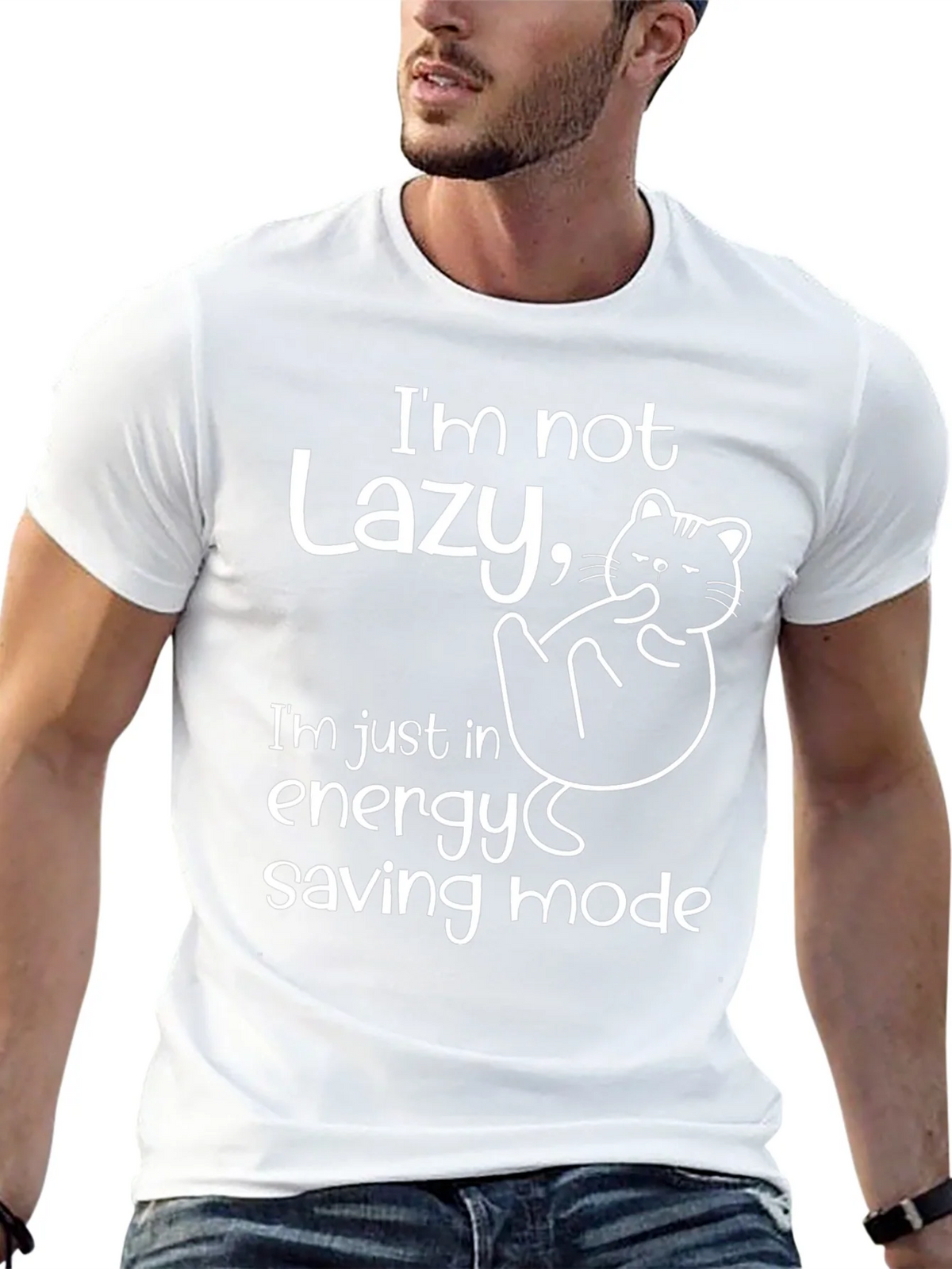 Lazy Cat Energy Saving Mode T-Shirt product image 12