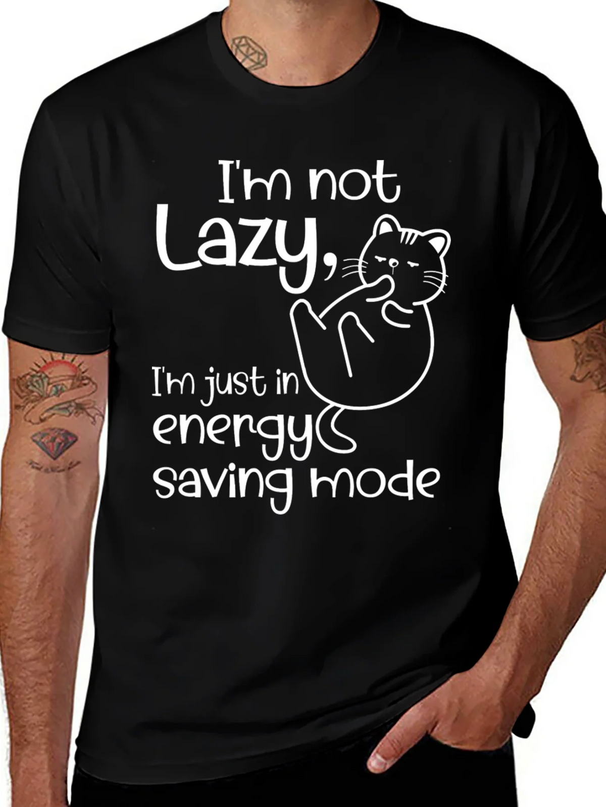 Lazy Cat Energy Saving Mode T-Shirt product image 1