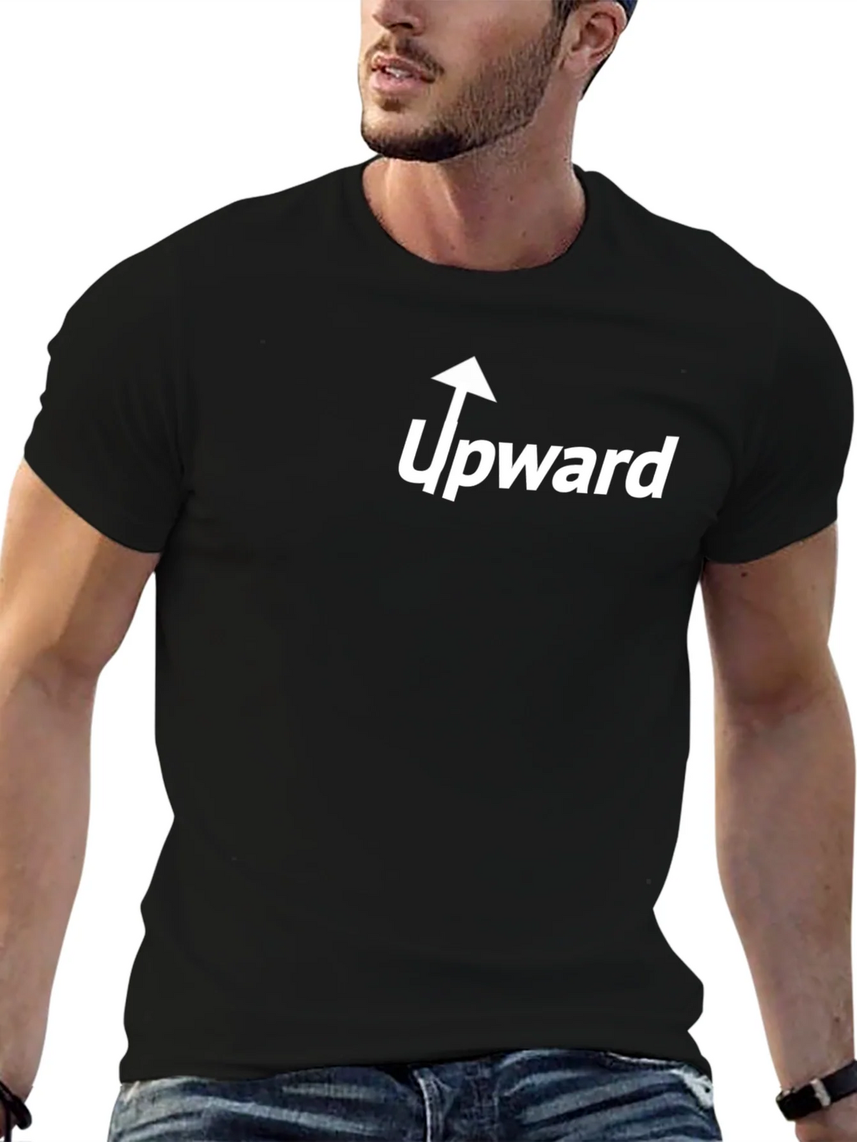 Upward Graphic Tee - Black Cotton Casual product image 6