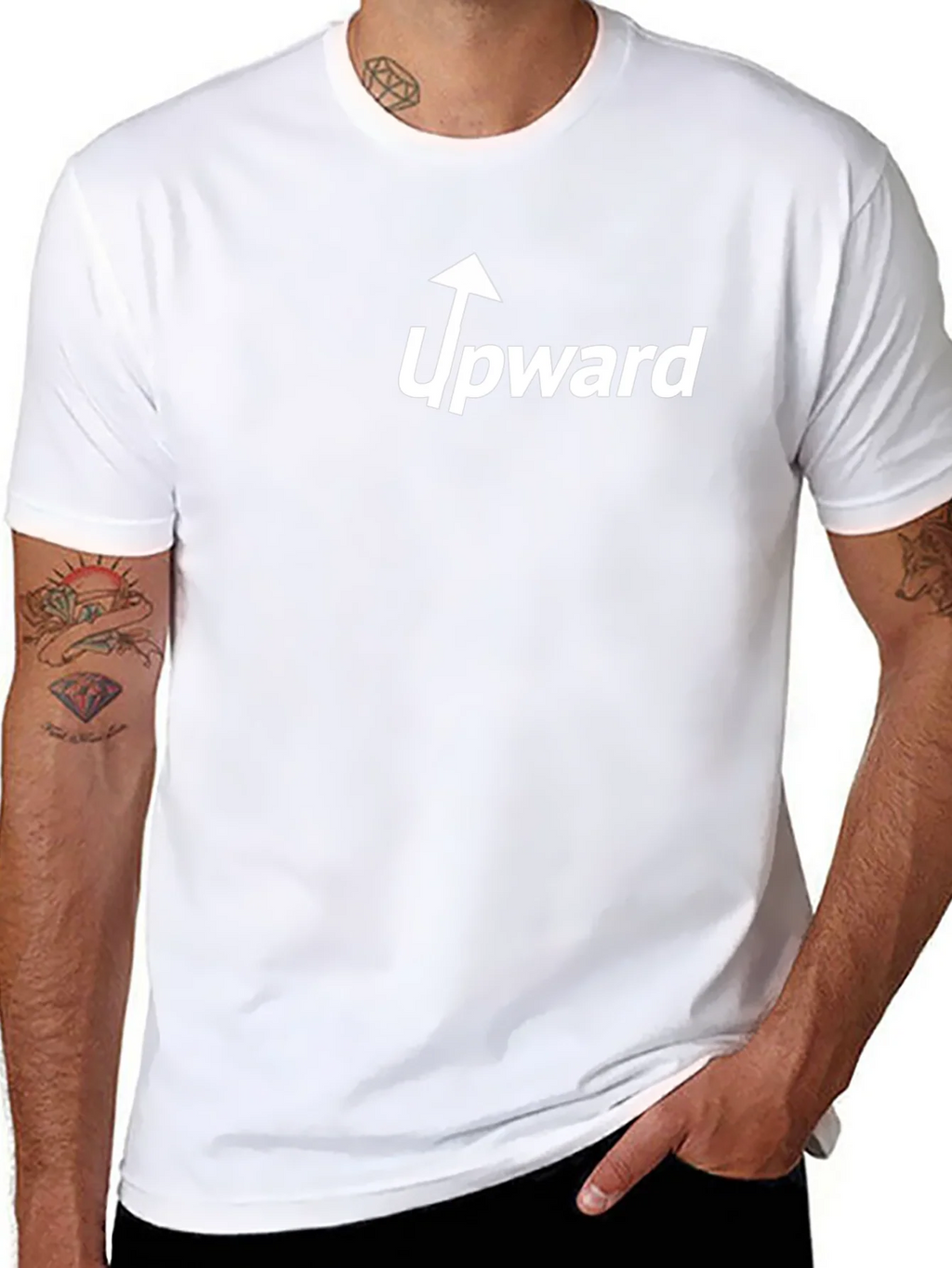 Upward Graphic Tee - Black Cotton Casual product image 7