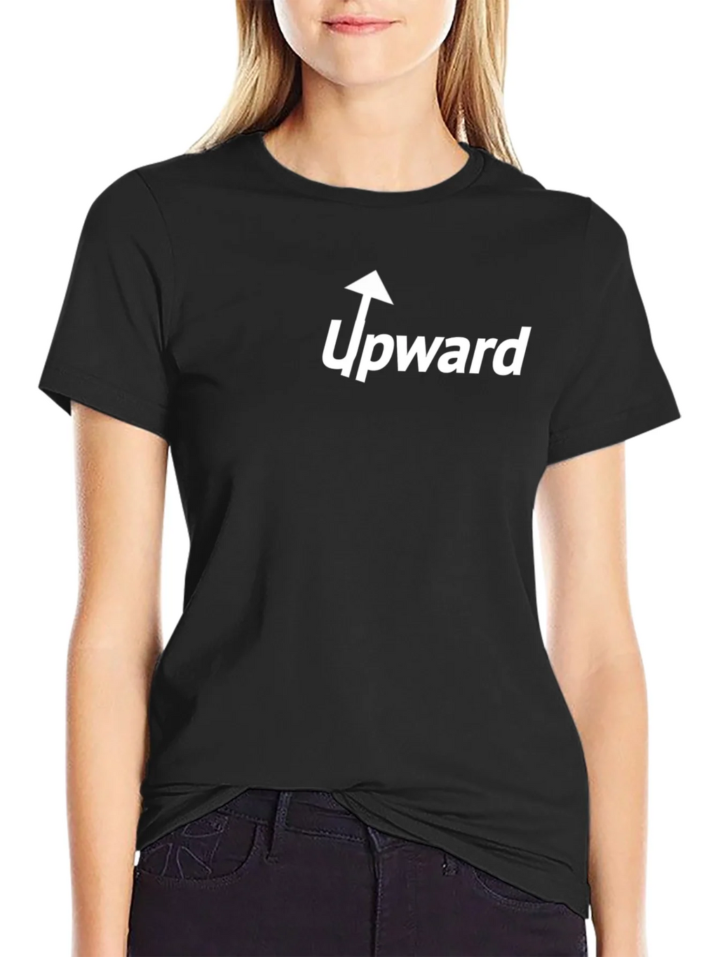 Upward Graphic Tee - Black Cotton Casual product image 2