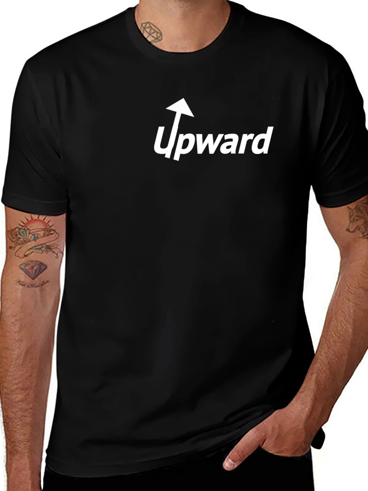 Upward Graphic Tee - Black Cotton Casual product image 1