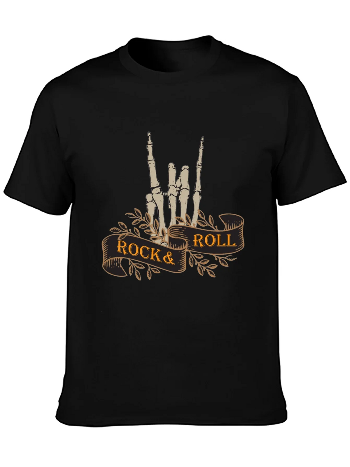 Rock & Roll Skeleton Hand T-Shirt - Black product image 3