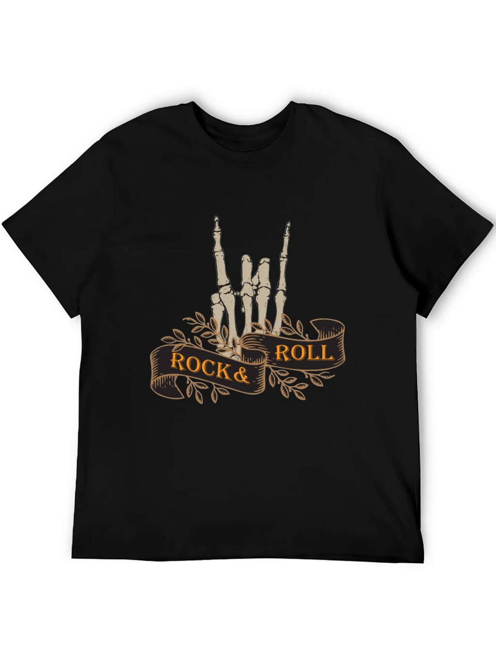 Rock & Roll Skeleton Hand T-Shirt - Black product image 5