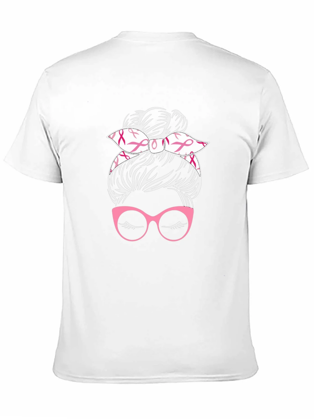 Messy Bun Breast Cancer Awareness T-Shirt product image 10
