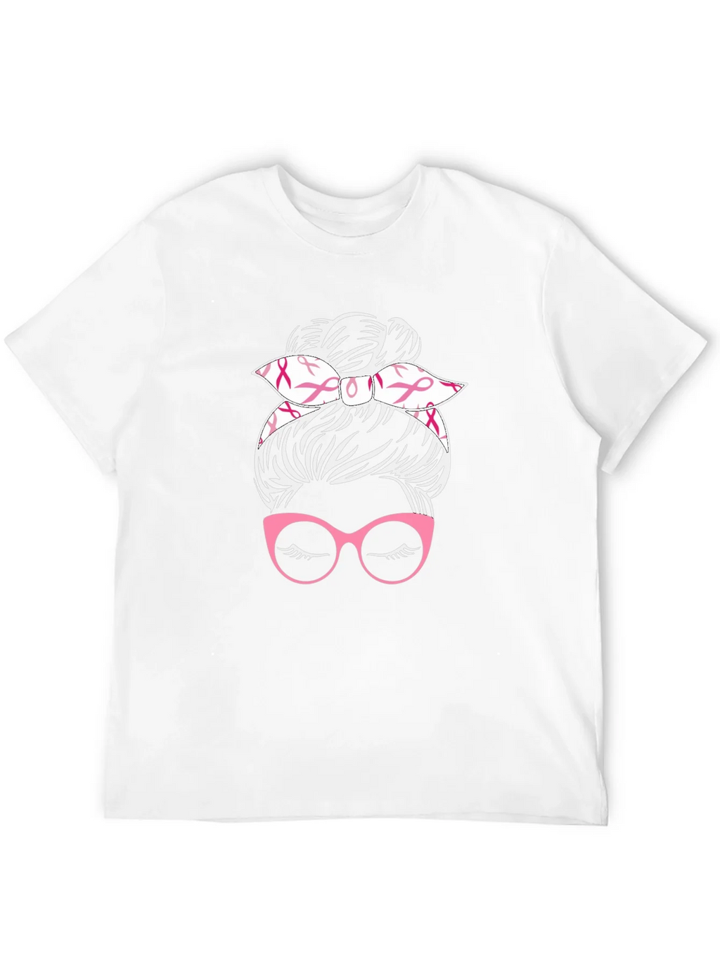 Messy Bun Breast Cancer Awareness T-Shirt product image 11