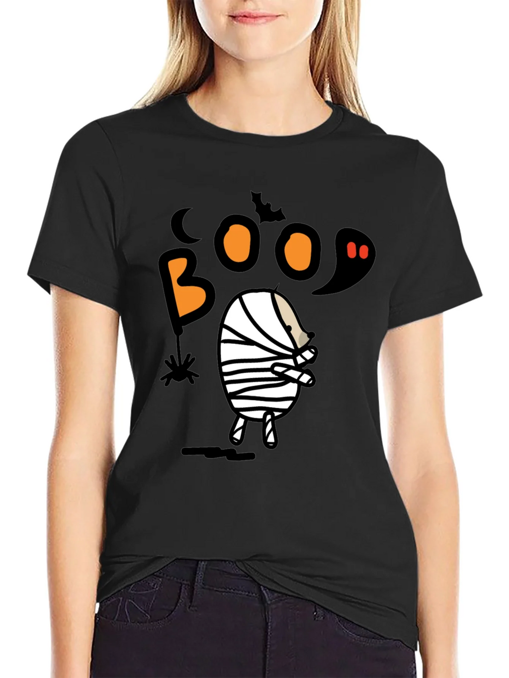 Boo Halloween Mummy Graphic T-Shirt product image 2