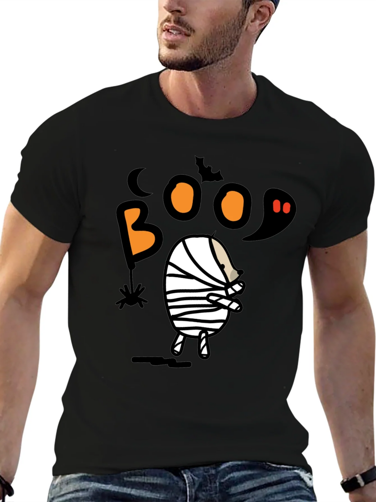 Boo Halloween Mummy Graphic T-Shirt product image 6