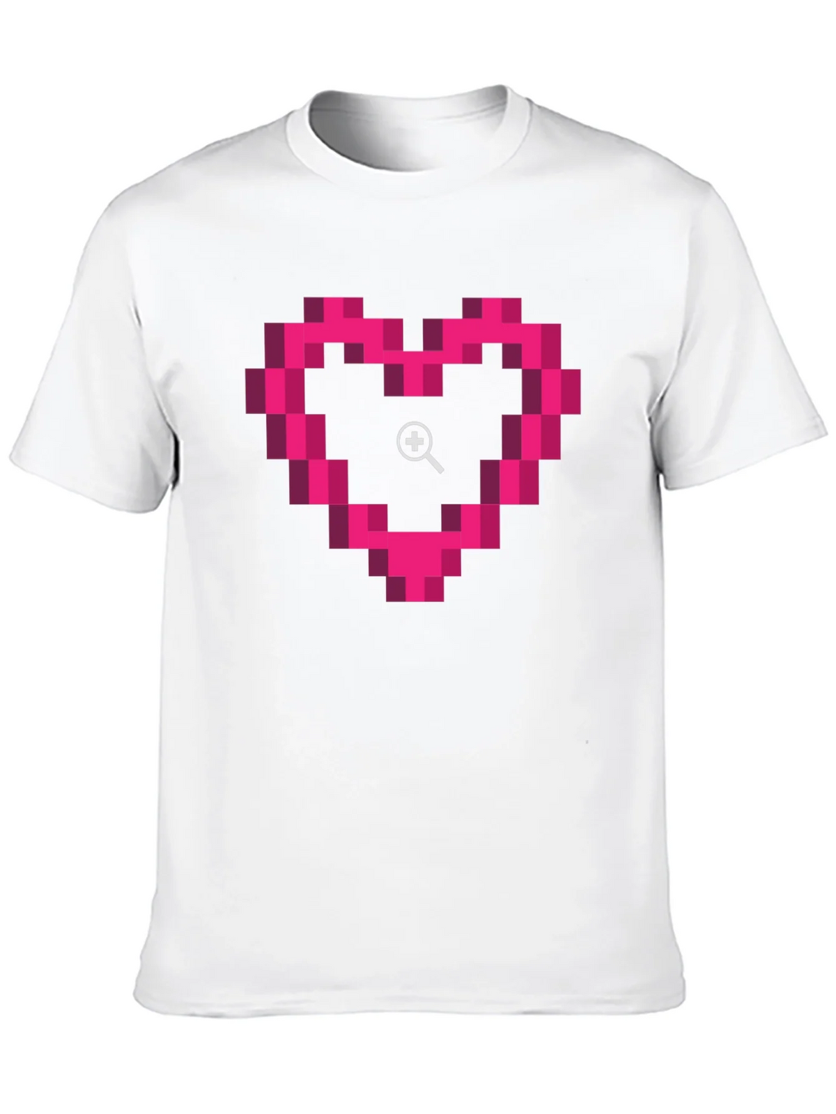 Pixel Heart Zoom Black T-Shirt product image 9
