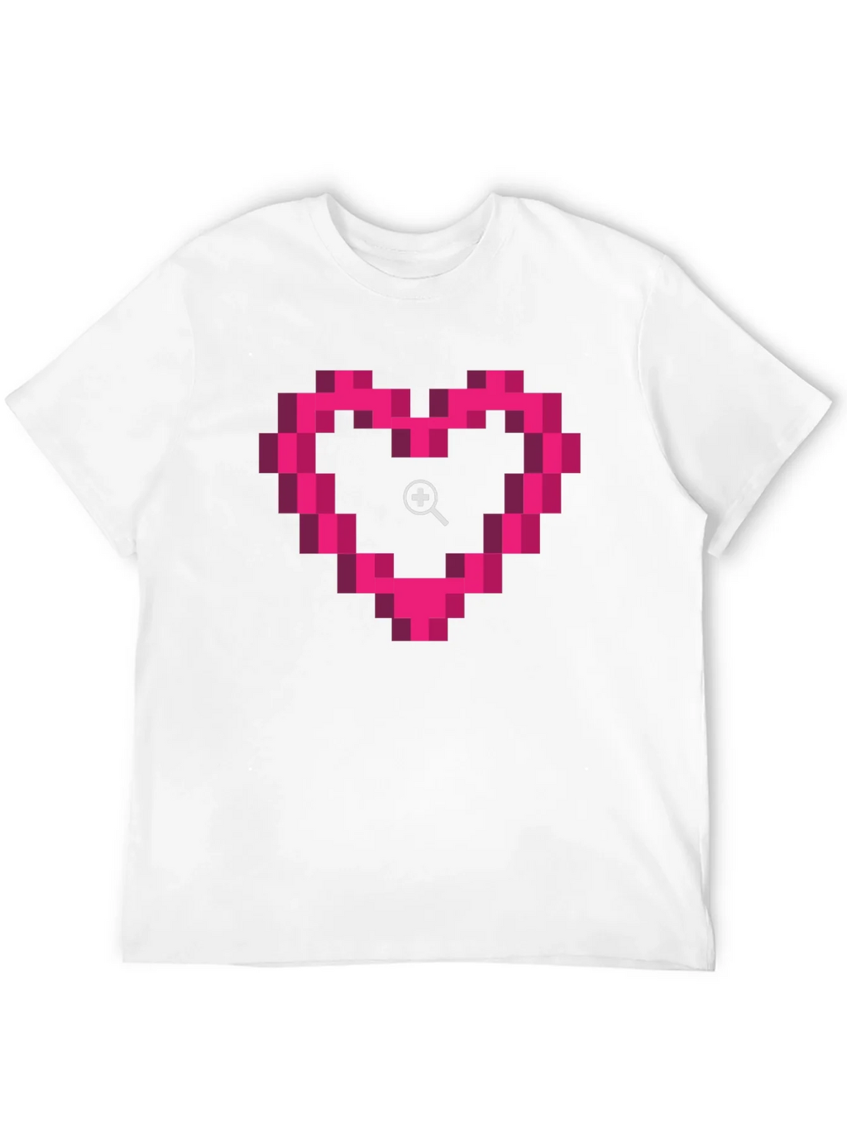 Pixel Heart Zoom Black T-Shirt product image 11