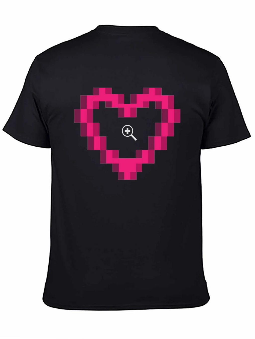 Pixel Heart Zoom Black T-Shirt product image 4