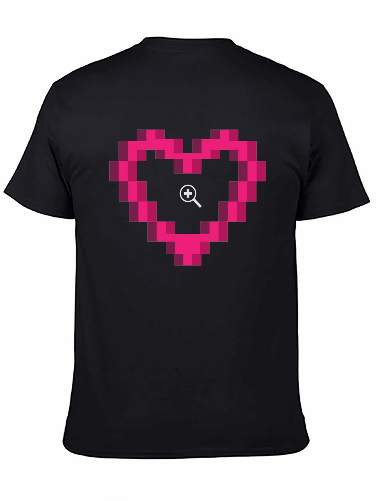 Pixel Heart Zoom Black T-Shirt product image 4