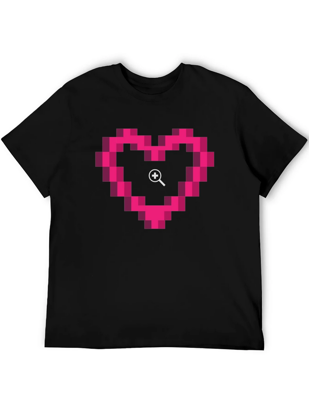 Pixel Heart Zoom Black T-Shirt product image 5