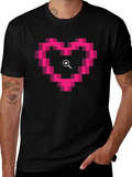 Pixel Heart Zoom Black T-Shirt product image 1